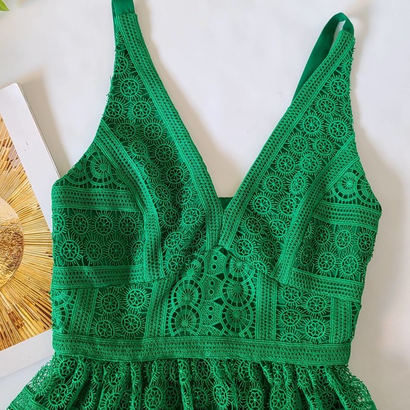 ANTONIO MELANI Green Lace Midi Dress - Picture 3 of 6